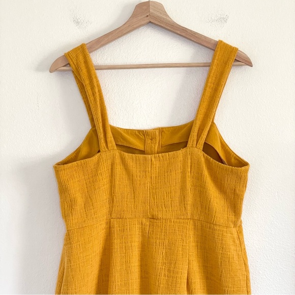 Madewell Texture & Thread Button Front Rank Dress Tungsten Glow Yellow Medium - Picture 9 of 16
